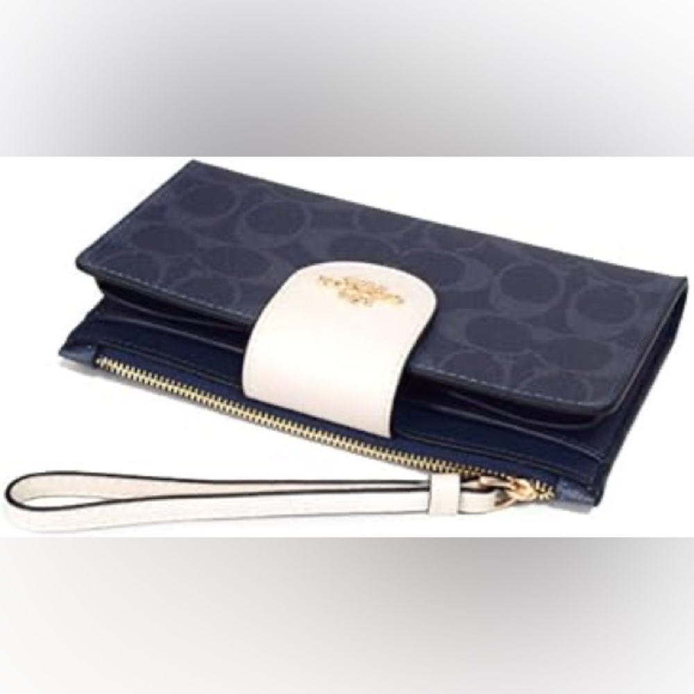COACH Phone Wallet in Colorblock Signature Canvas